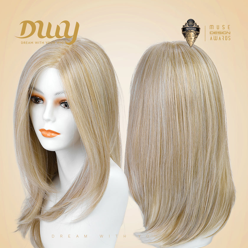 (Us Only)Gisele-DWY Lace Front 13×6 Free Part Mid-Length Natural Wavy Blonde Synthetic Wig
