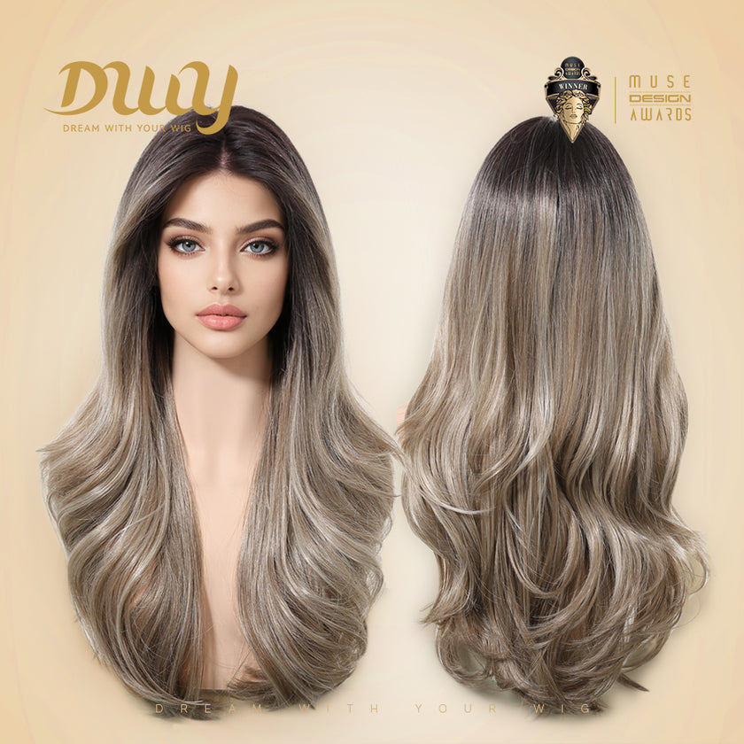 Liora-DWY SkinWeft Mono Lace Front Free Part Straight Glueless Synthetic Wig
