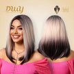 Amara C-DWY Lace Front Middle Part Pink Gradient Long Straight Glueless Synthetic Wig