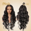 [CLEARANCE SALE] Odalys -DWY New Arrival 13×4 Lace Front Free Part Long-Length Curly Natural Brown with White Highlights Baby Hairline Glueless Synthetic Wig for Women 26 Inches