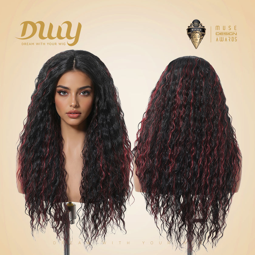 Aislinn C- DWY T Part Lace Front T Part Long Latin Curly Hair Glueless Synthetic Wig