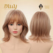 Yara-DWY 12-Inch MiraScalp Short Wavy Pink Blonde Glueless Synthetic Wig