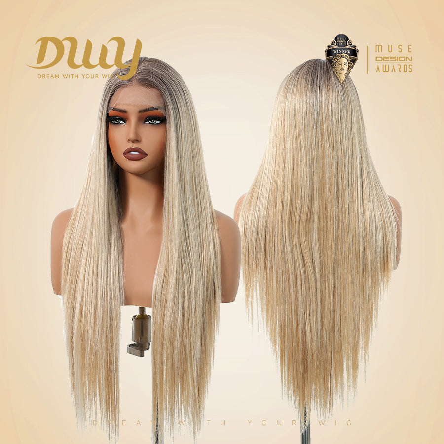 Calista C- DWY 13×6 Lace Front Free Part Long Blonde Gradient Straight Glueless Synthetic Wig