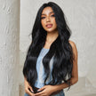 DWY Lace front 28 Inch black long curly wig for women DWY-BL66088-1