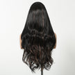 DWY Money Piece Brown Long Natural Wavy Synthetic Wig