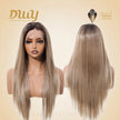 Rebecca-DWY 13×6 Lace Front Free Part Long-Length Water Wavy Blonde Gradient Glueless Synthetic Wig for Women 30 Inches