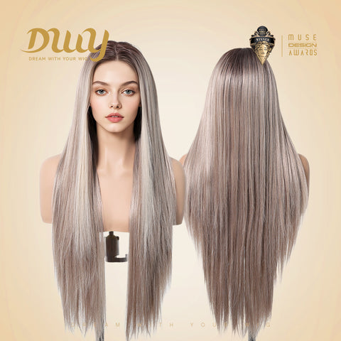 【Early Black Friday】Dwy Lyra Rose Mixed Blonde Free Parting 13*6 Lace Synthetic Wig