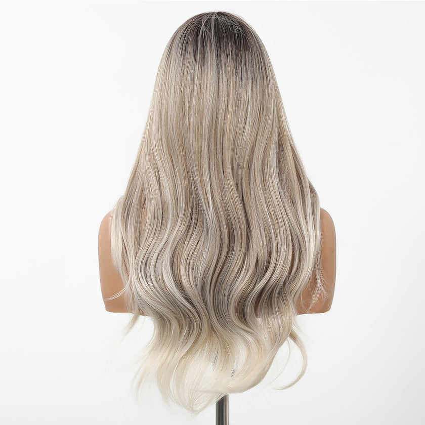 DWY Ash Blonde Middle Part Synthetic Wig - Chic & Versatile Elegance