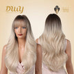 Zana-DWY Wavy Rooted Light Blonde Tresses Synthetic Wig With Bangs