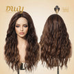 DWY Brown Mixed Synthetic Hair T-Part Lace Wig with Middle Parting