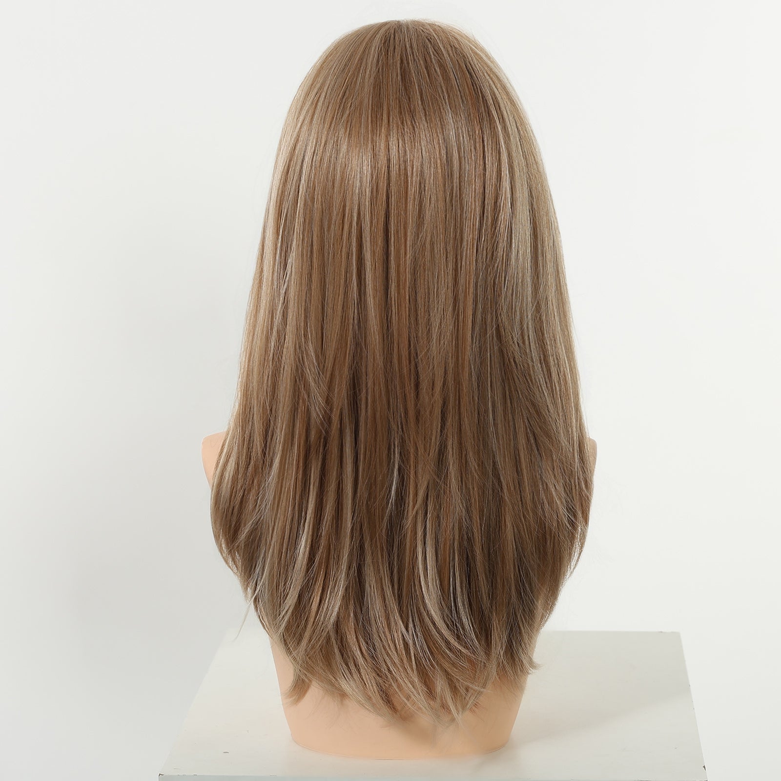 Kiki C- NEW ! DWY 13×4 Lace Front Free Part Mid-Length Layer-cut Straight Beachy Blonde Glueless Synthetic Wig for Women 18 Inches