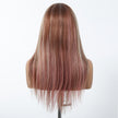 DWY Lace Human Hair Wig – Long Length Rose Gold with Pink Highlights