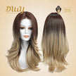 Sophia-DWY Mono Lace Front Ombre Brown Blonde Long Wavy Free Part Synthetic Wig
