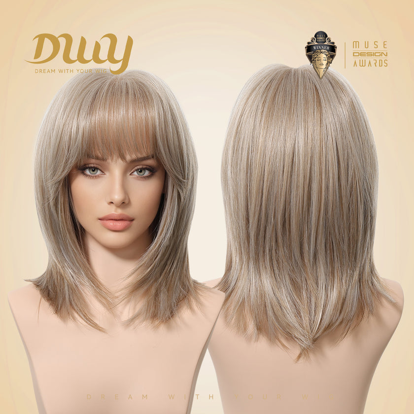 Cecily C-DWY New Technology! Bionic Silk Top 14-Inch Long Blonde Glueless Synthetic Wig