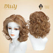 Julian-DWY Mono Lace Front Free Part Short Curly Light Brown with Highlights Glueless Synthetic Wig