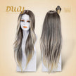 Olive-DWY Mono Lace Front Curly Free Part Ombre Brown With Blonde Synthetic Wig