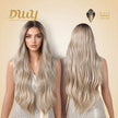 [CLEARANCE SALE] Averyl H-DWY Lace Front Middle Part Long Wavy Rooted Balayage Blonde Glueless Synthetic Wig for Women 28 Inches