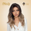 Billie-Jo-DWY 13×6 Lace Front Free Part Mid-Length Wavy Brown Gradient Glueless Synthetic Wig for Women 20 Inches