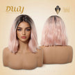 Berry H-DWY 13×4 Lace Front Free Part Short-Length Wavy Pink Glueless Synthetic Wig