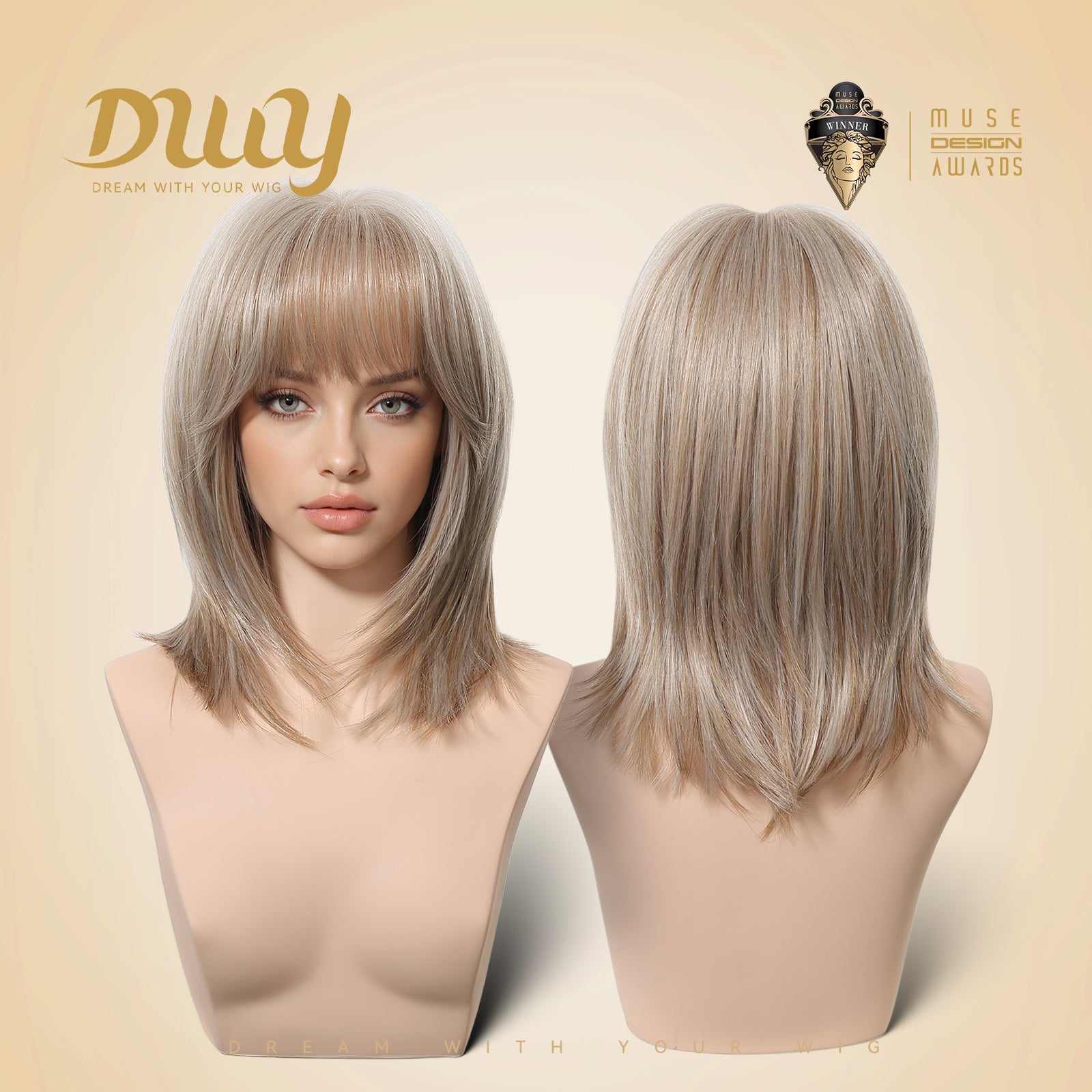 Cecily C-DWY New Technology! Bionic Silk Top 14-Inch Long Blonde Glueless Synthetic Wig