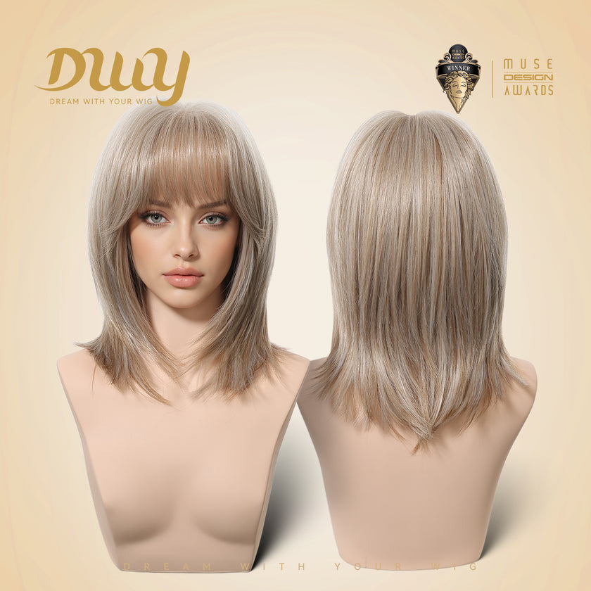Cecily C-DWY New Technology! Bionic Silk Top 14-Inch Long Blonde Glueless Synthetic Wig