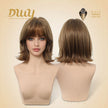 Yara-DWY 12-Inch MiraScalp Short Wavy Pink Blonde Glueless Synthetic Wig
