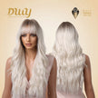 Cielo-DWY Ombre Snow Blonde Tresses Wavy Synthetic Wig With Bangs