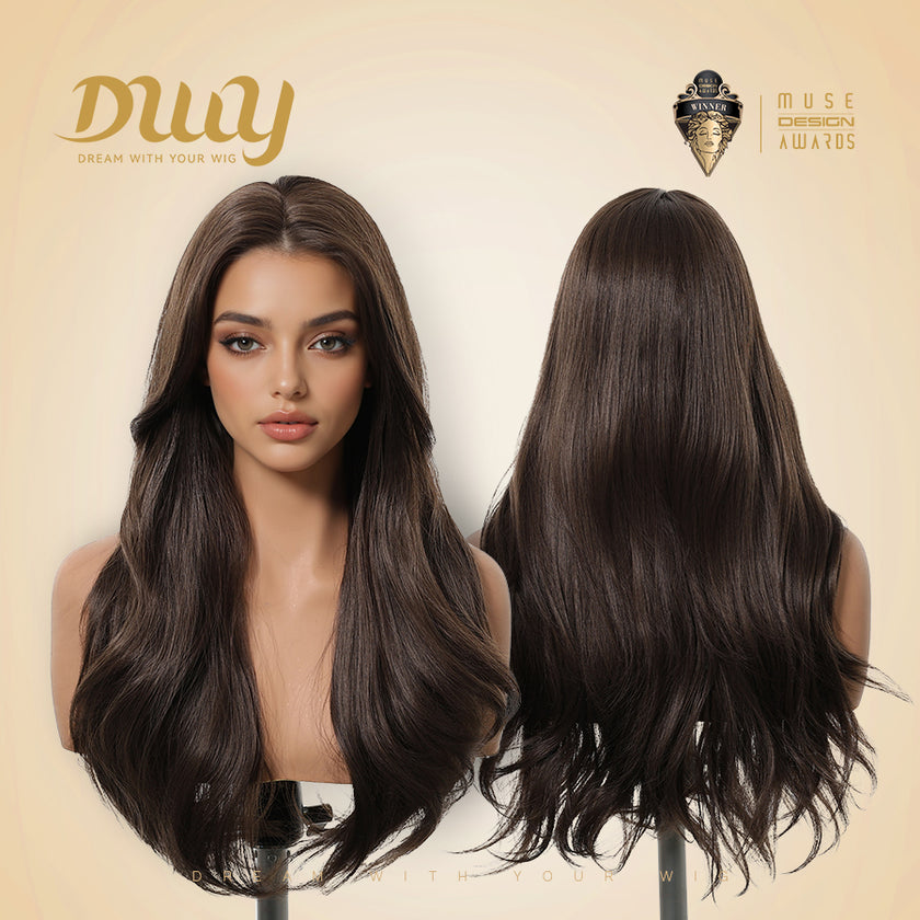 Alissa C-DWY Lace Front Long Natural Brown MINI LACE Part Glueless Synthetic Wig