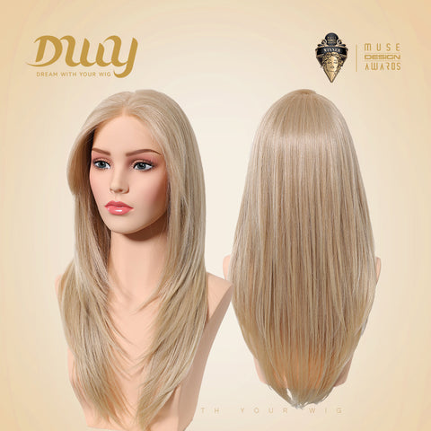 Rowan-DWY Mono Lace Front Free Part Long Straight Blonde Glueless Synthetic Wig