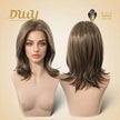 Freya-DWY NEW Step Go Lace Free Part Mid-Length Layered Brown Highlighted Glueless Mixed Japanese Fiber Wig