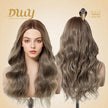 Isabella-DWY Lace Front T-Part Ombre Flax Brown Blonde Curly Synthetic Wig