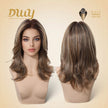 Rachel-DWY Mono Lace Front Free Part Collarbone Length Wavy Brown Glueless Synthetic Wig for Women 18 Inches Autumn Outfits Blonde Wigs Curly Wavy Blonde