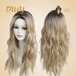 Mia-DWY Mono Lace Front Free Part Rooted Blonde Long Curly Synthetic Wig