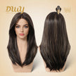 Willa- NEW! DWY Pre-cut U part Diamond Lace Long-length Lace Icy Bronde Highlighted Layer-cut Curly Hair Glueless Synthetic Wigs for Women 22 Inch