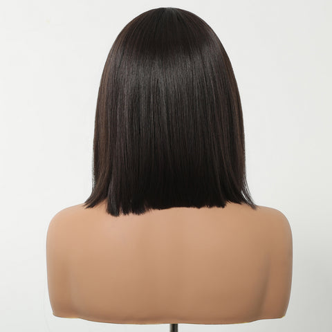 【Early Black Friday】DWY Highlighted Bob Wig with Bangs - Luxurious Synthetic Hair