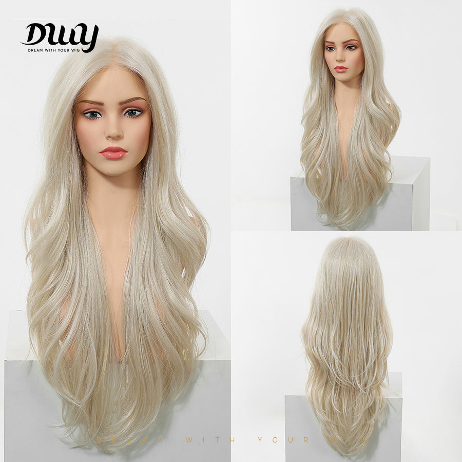 Dara C- NEW! DWY Mono Lace Front Free Part Long-Length Wavy Brown Glueless Synthetic Wig
