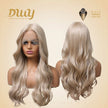 Caroline-DWY Lace Front Middle Part Long Wavy Light Blonde Glueless Synthetic Wig for Women 26 Inches