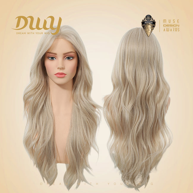 DWY Calantha - New Design Filter Lace 28 Inch Wavy Blonde Glueless Synthetic Wig