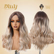 May-DWY Lace Front Middle Part Curly Ombre Blonde Glueless Synthetic Wig
