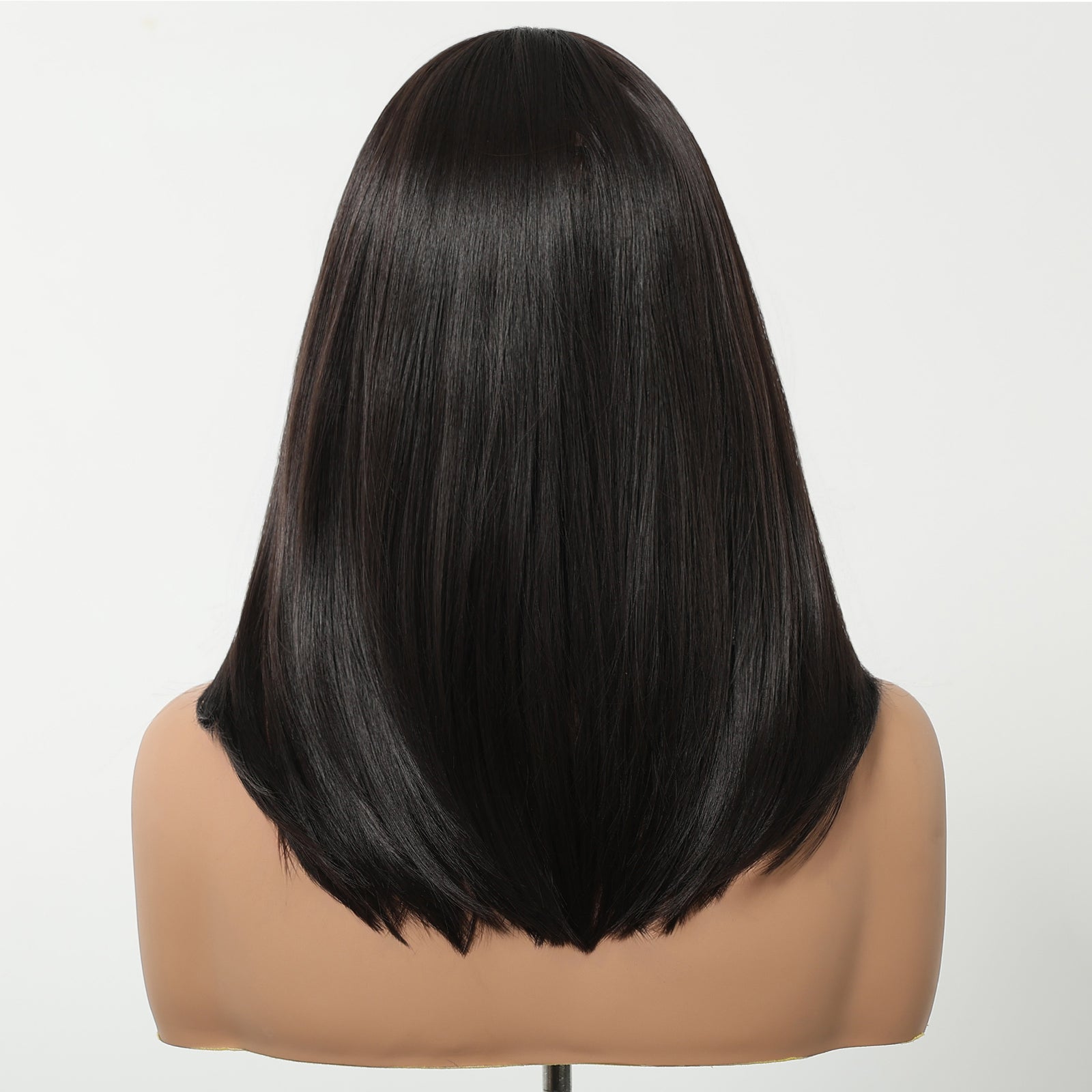 DWY Chic Chin-Length Layered Brown Synthetic Wig with Bangs