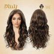 July-NEW! DWY 13×6 Free Part Lace Front Long-Length Curly Ombre Brown with Highlights Glueless Synthetic Wig