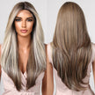 Bianca-DWY Lace Front 13×6 Balayage Blonde Brown Natural Wavy Free Part Synthetic Wig