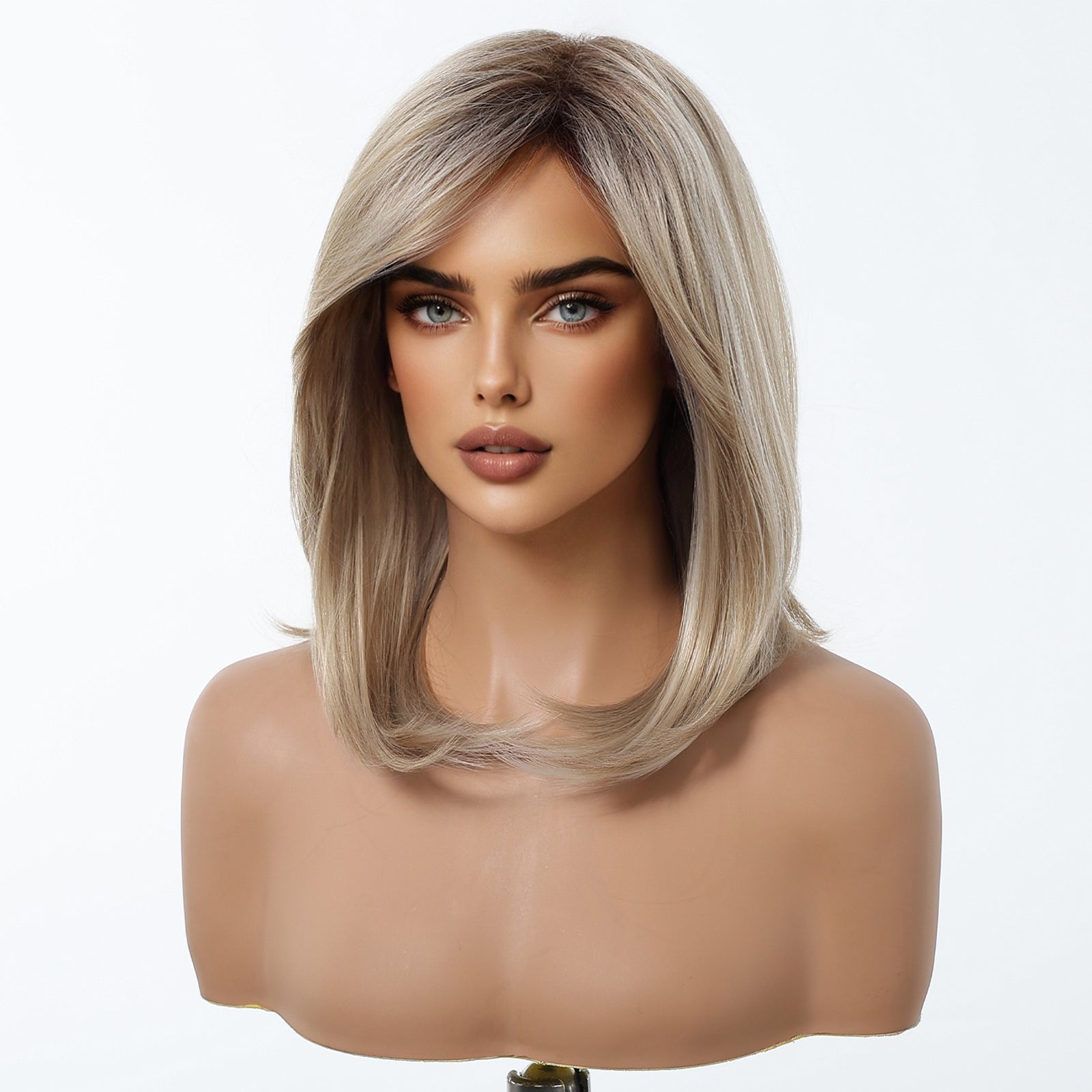 DWY Natural Layered Blonde Shoulder-Length Wig - Rooted for Natural Elegance