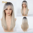 Orange-DWY 24-Inch MiraScalp Long-Length Straight Layer-Cuts Wig
