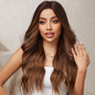 DWY Lace front 22 Inch flax brown long curly wig for women DWY-BL11017-1