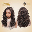 Cocobean-DWY Lace Front 13×6 Free Part Brown With Blonde Highlight Curly Synthetic Wig