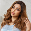 DWY Lace front 20 Inch flax brown long curly wig for women DWY-BL66079-1
