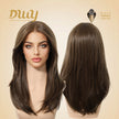 Willa- NEW! DWY Pre-cut U part Diamond Lace Long-length Lace Icy Bronde Highlighted Layer-cut Curly Hair Glueless Synthetic Wigs for Women 22 Inch