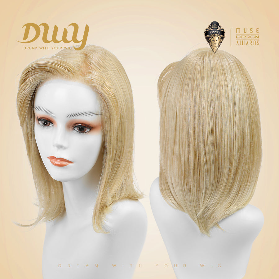 [CLEARANCE SALE]Madeline-DWY Mono Lace Front Free Part Shoulder-Length Silky Straight Glueless Synthetic Wig for Women 12 Inches