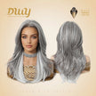 Gary-DWY 13x6 Librea Lace Front Wig 18 Inches White Gray Highlights Glueless Synthetic Wig